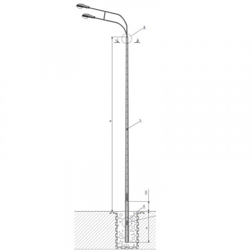 Опора освещения НПГ-6,0/7,25-02-ц